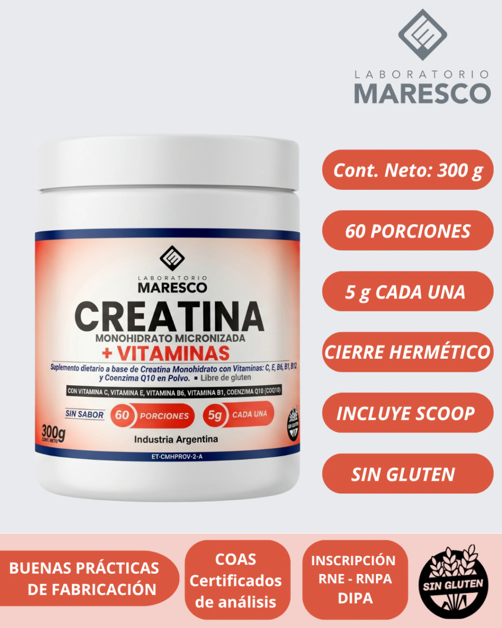 Creatina Monohidrato + Vitaminas