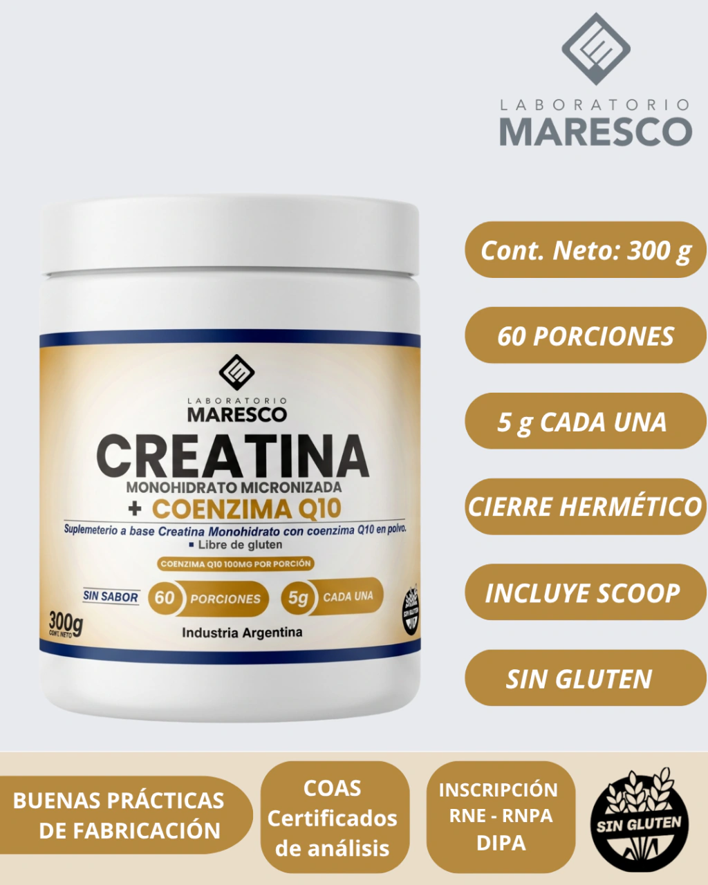 Creatina monohidrato + Coenzima Q10