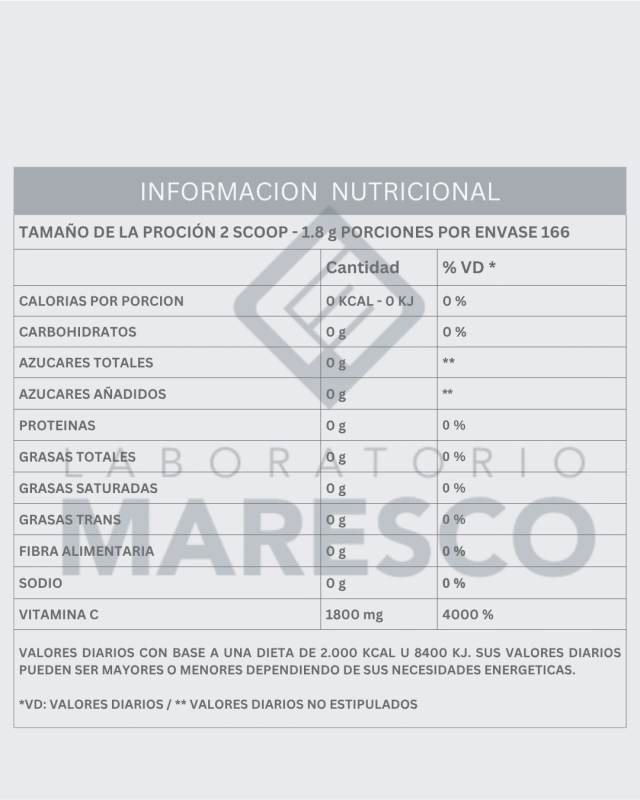 Vitamina C Pura 100% sabor neutro